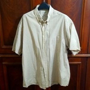 Casual yellow striped short sleeve  shirt